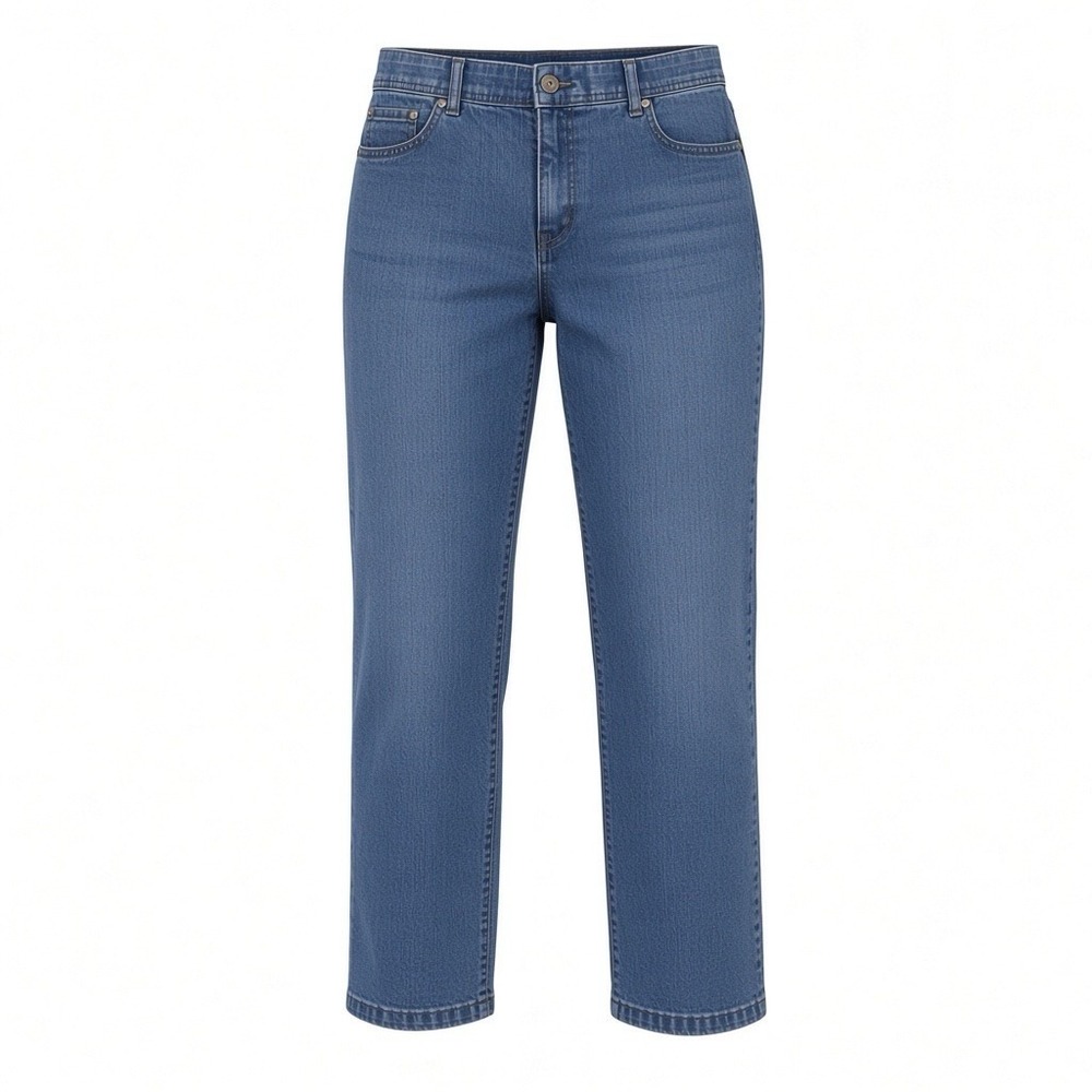Charter Club Allison Fit Crop Capri Pants Womens 6 Blue Denim Sequin 32x22